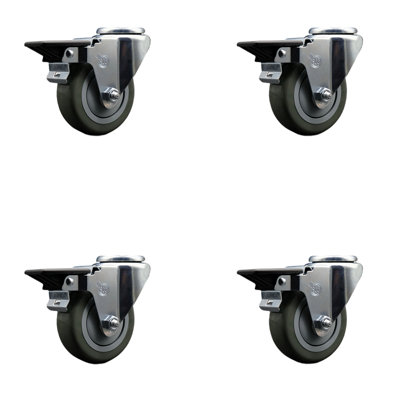 Poly Swivel Bolt Hole Caster with Posi Lock Brakes