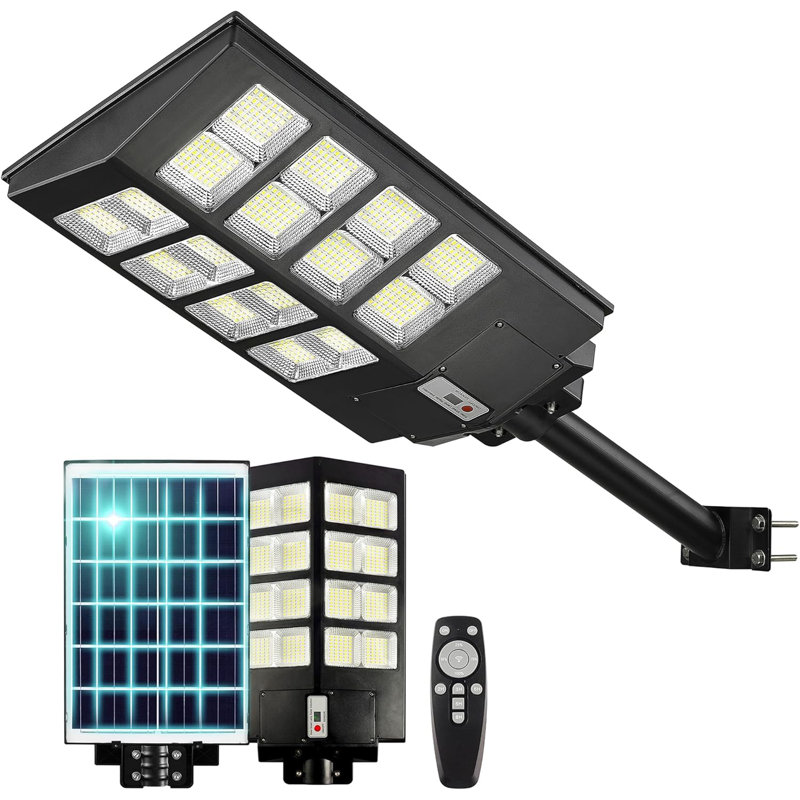 Solar Street Lights Outdoor Waterproof, Outdoor Led Street Light Dusk To Dawn, Led Wide Angle Lamp With Motion Sensor For Parking Lot, Yard