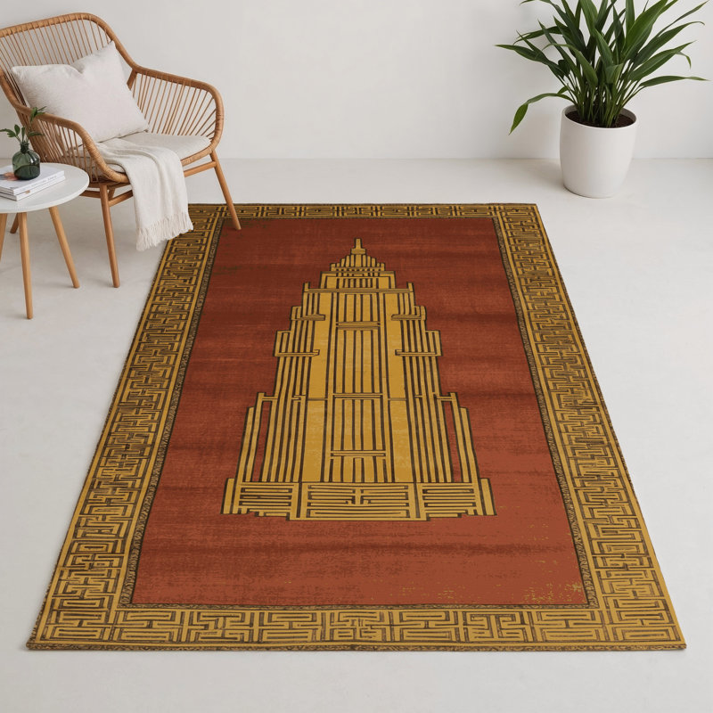 Tapis intérieur et extérieur ArtDeco, Rectangle 9 pi x 12 pi