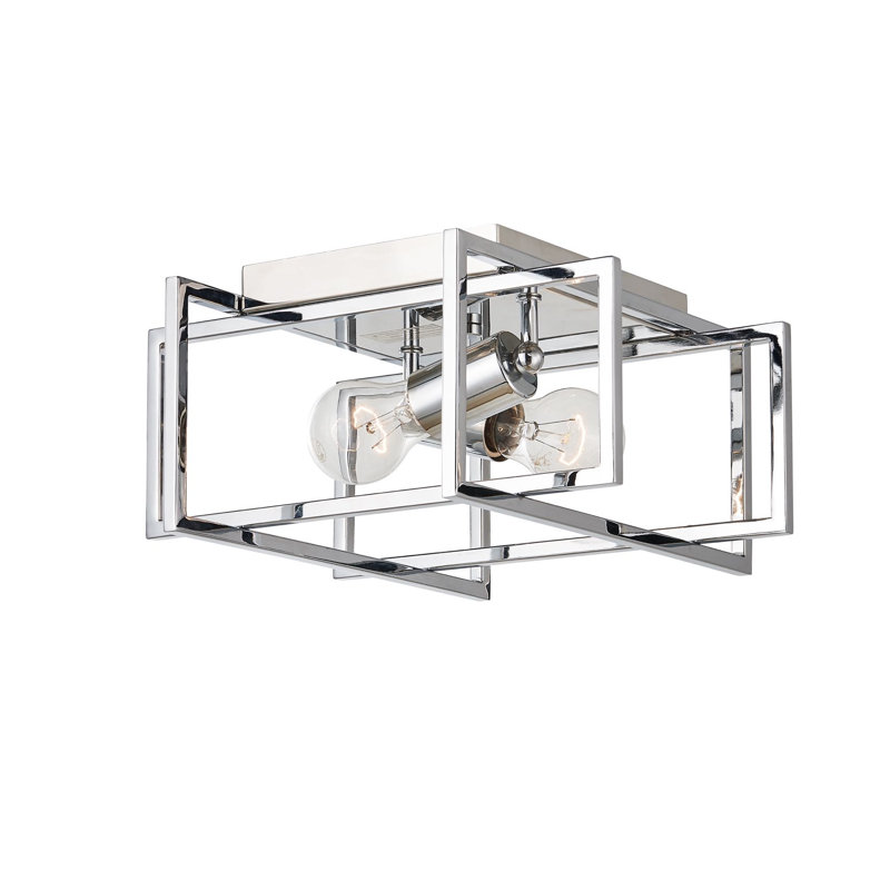 Plafonnier encastré 2 lumières 12 po Esohe, Chrome