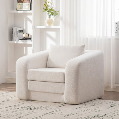 40" Foldable Single Sofa Bed With Armrest & Backrest, Convertible Cohen Boneless Cloud Floor Mattress Sleeper Lounge Accent Chair With Pillow For Apartment Living Room Bedroom Dorm Guestroom