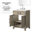 Meuble-lavabo gris 24 po x 18 po avec comptoir en acrylique scellé, robinet, 24 po Miroir l 24 po x P 18 po-1797031289
