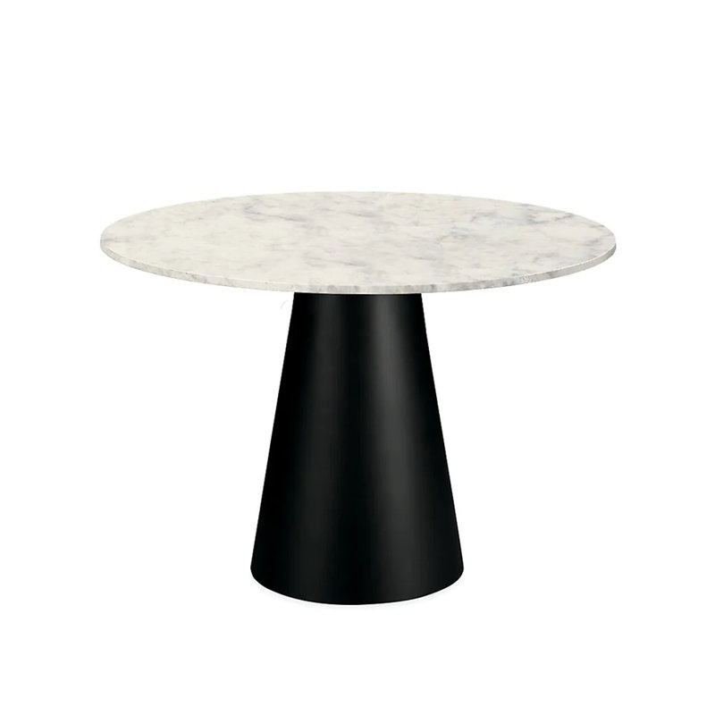 Cesario Round Marble Top Metal Base Dining Table