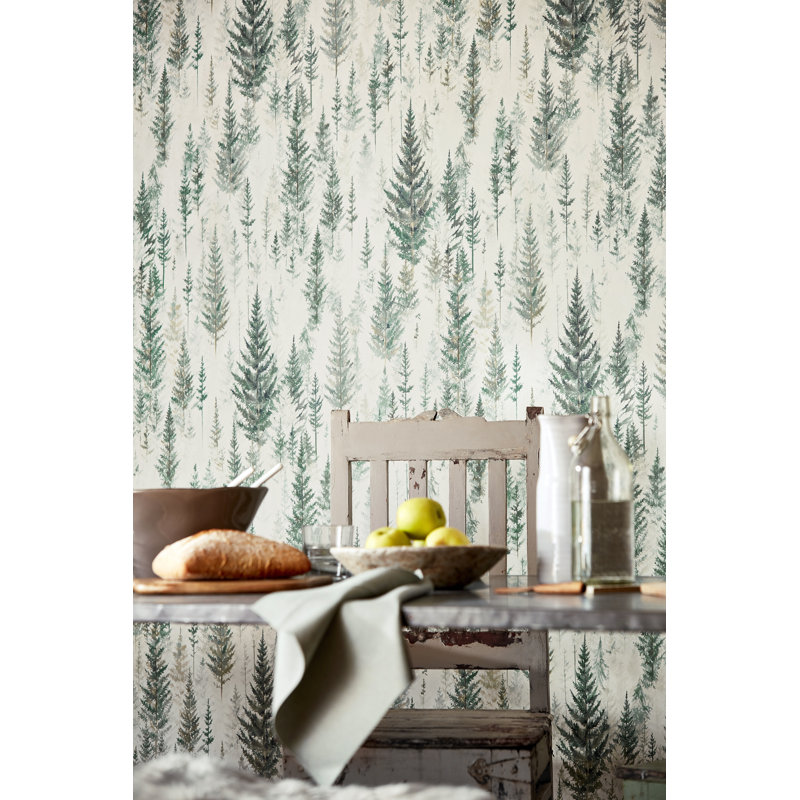 Juniper Pine 10.05m x 68.6cm Matte Wallpaper Roll, Green