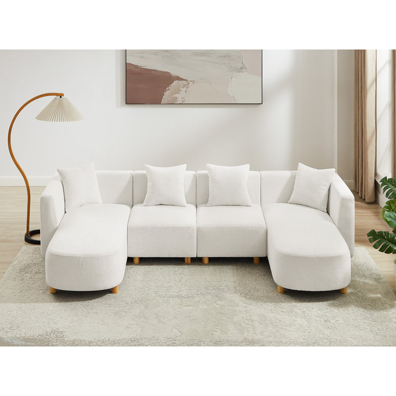 Canapé modulaire rembourré Modern, Polyester blanc