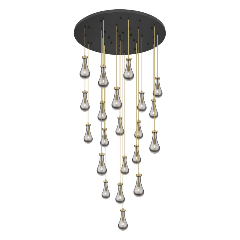 Edwa - Suspension à 21 lumières - 122 cm - Laiton brossé - Multi-lumières