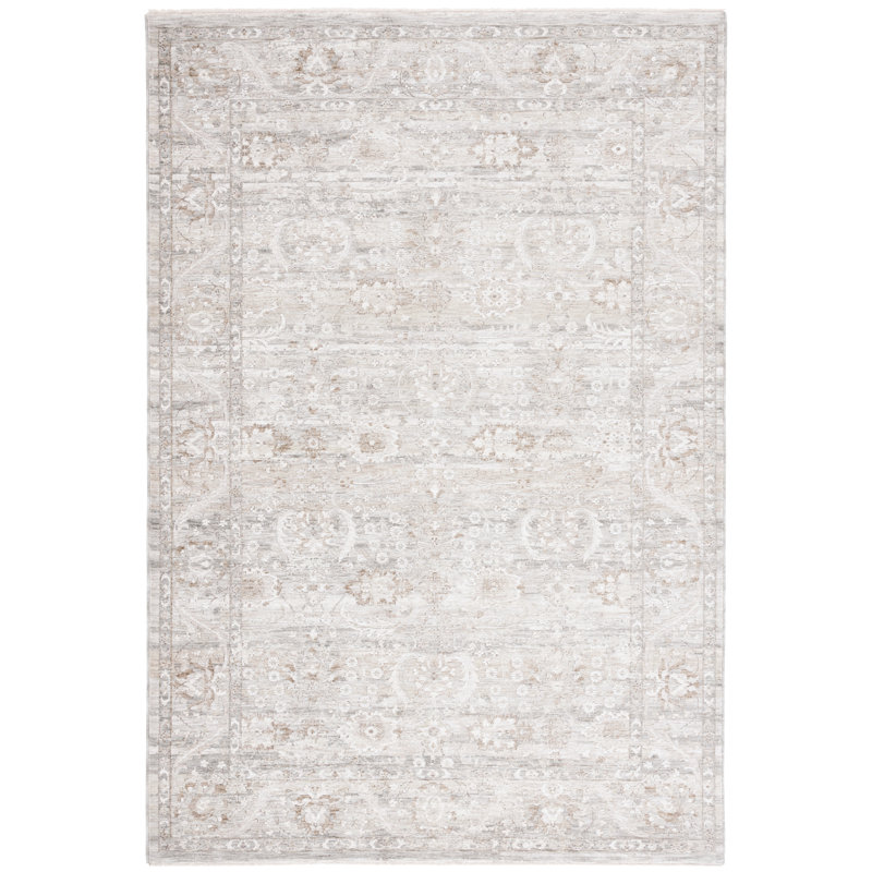 Mason 6'3" Round Gray and Beige Synthetic Area Rug