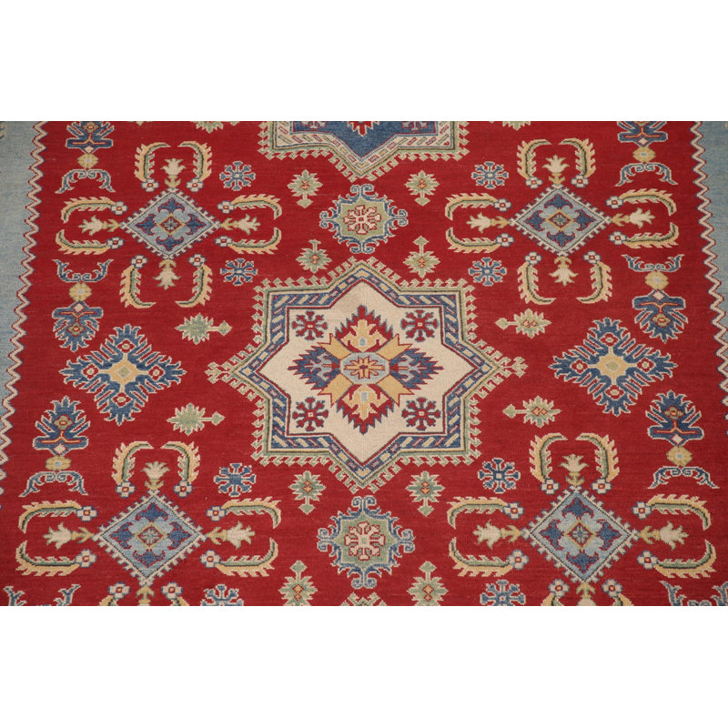 Handmade Red Kazak Oriental Area Rug 10