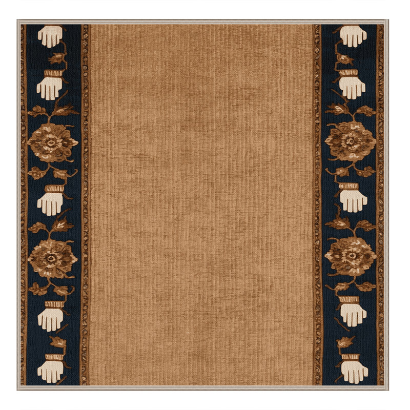 Tapis brun français lavable à la machine