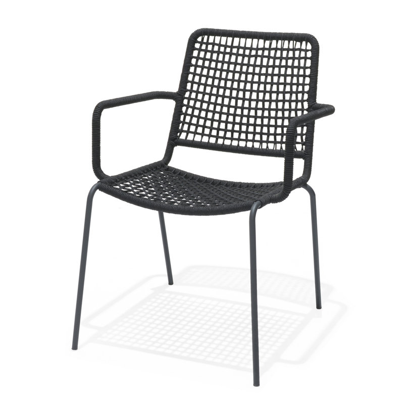 Fauteuil de salle à manger empilable Fuller, Noir