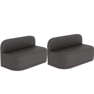 Faux Leather Upholstered Sofa Bench Set Of 2 Faux Leather Upholstered Bench