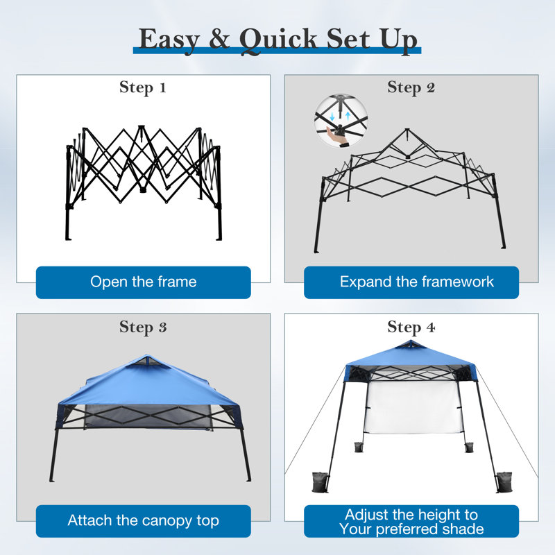 8x8 Pop Up Canopy With Single Side Wall