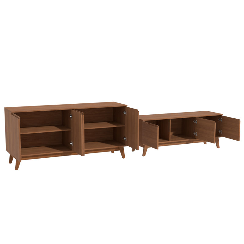 Ensemble de meubles de salon 2 pièces avec meuble télé 3 portes et buffet 4 portes, Golden Oak