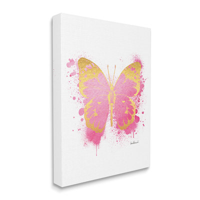 «Hot Pink Pop Butterfly Glam Paint Splatter» par Amanda Greenwood - impression d'art graphique