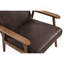Chaise avec accoudoirs brun foncé classique de style Mid-Century de 25,08 po de largeur, à installation rapide et facile en microfibre moderne