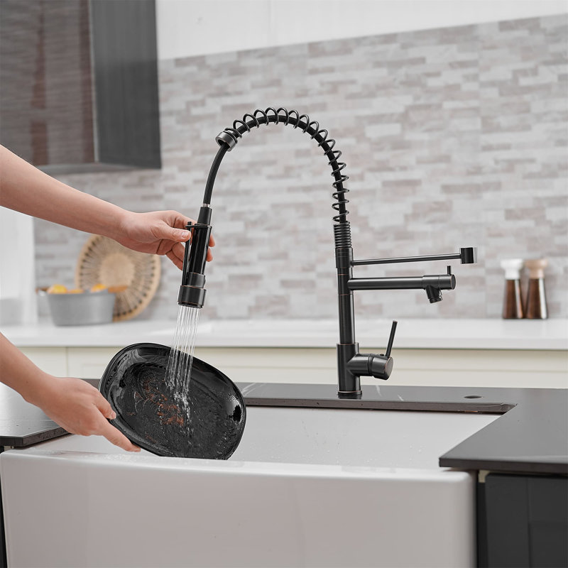 KIKO HOME Pull Down Kitchen Faucet, Oil Rubbed Bronze