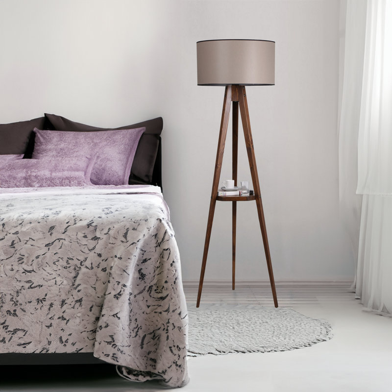 Malby 60.2'' Tripod Floor Lamp, Brown, Brown