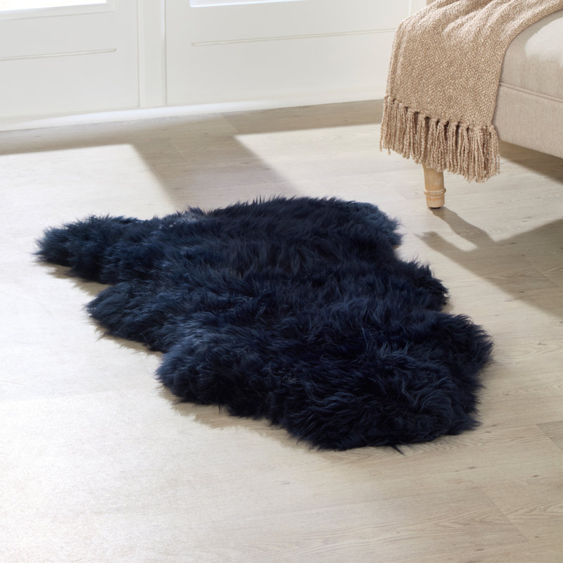 Omara Solid Colour Sheepskin 120cm X 60cm Area Rug