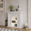 Foyer électrique en bois massif beige