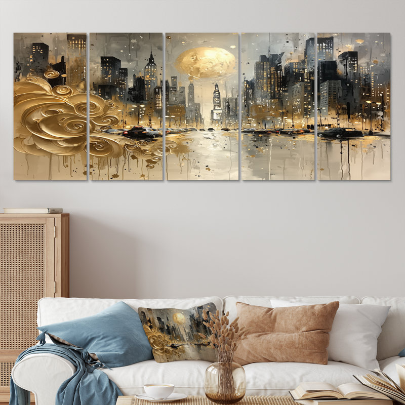 Broadway Buzz New York City I - Ensemble de décorations murales New York City, H 28 po x l 60 po