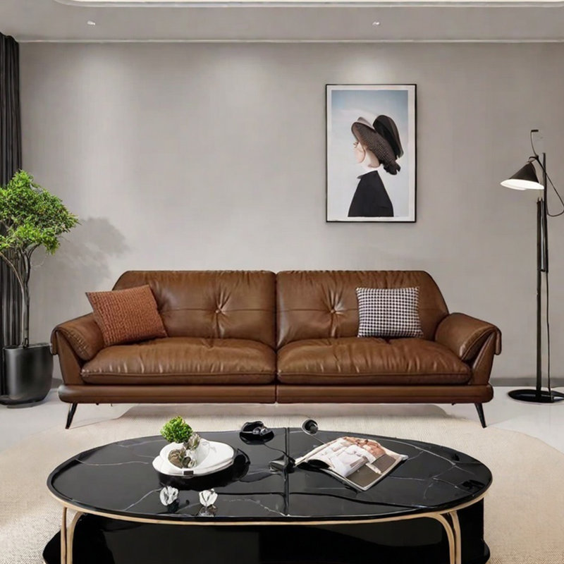 Canapé rétro simple et moderne, 33.85" H x 86.61" W x 38.58" D, 3