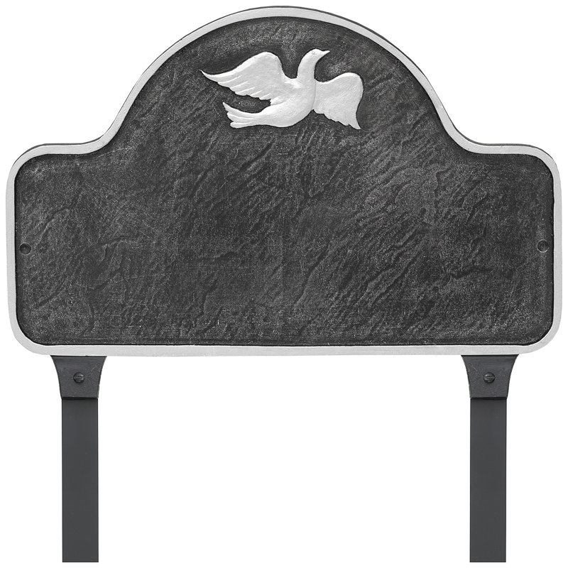 Plaque d'adresse avec colonnettes Dove Arch, Fer suédois / argent, Oui