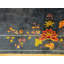 Navy Blue Color Field Antique Floral Pattern Chinese Deco Rug