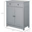 Armoire de rangement de salle de bain - Gris, 2 portes et tiroirs avec tablette réglable, autoportante pour la salle de bain, structure, eau, offre suffisamment de serviettes et de produits d'hygiène Armoire de plancher grise, portes, cadre