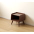 15.75"W Low & Narrow Solid Wood Beech Nighstand With Open Shelf-Set of 2