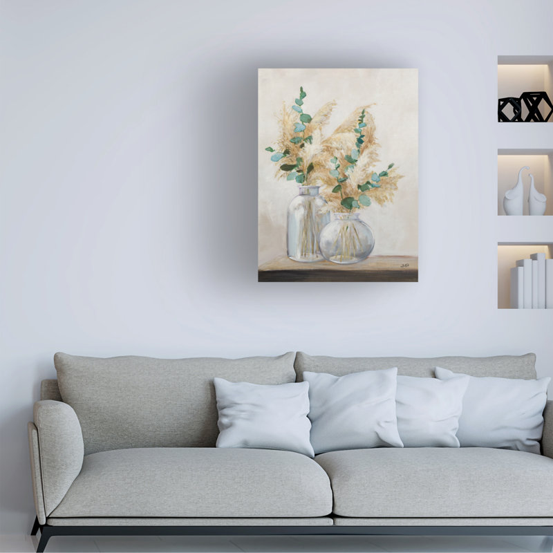 Œuvre sur toile, Julia Purinton, Pampa et Eucalpytus, H 19 po x l 14 po