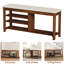 Banc de rangement rembourré avec plateau rabattable et cloison réglable pour le vestibule, la chambre à coucher et le salon-1590346680