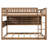 Full over Full Bunk Bed with Integrated Shelving, Color-Changing Lights and Pegboard, Brown-2143459928