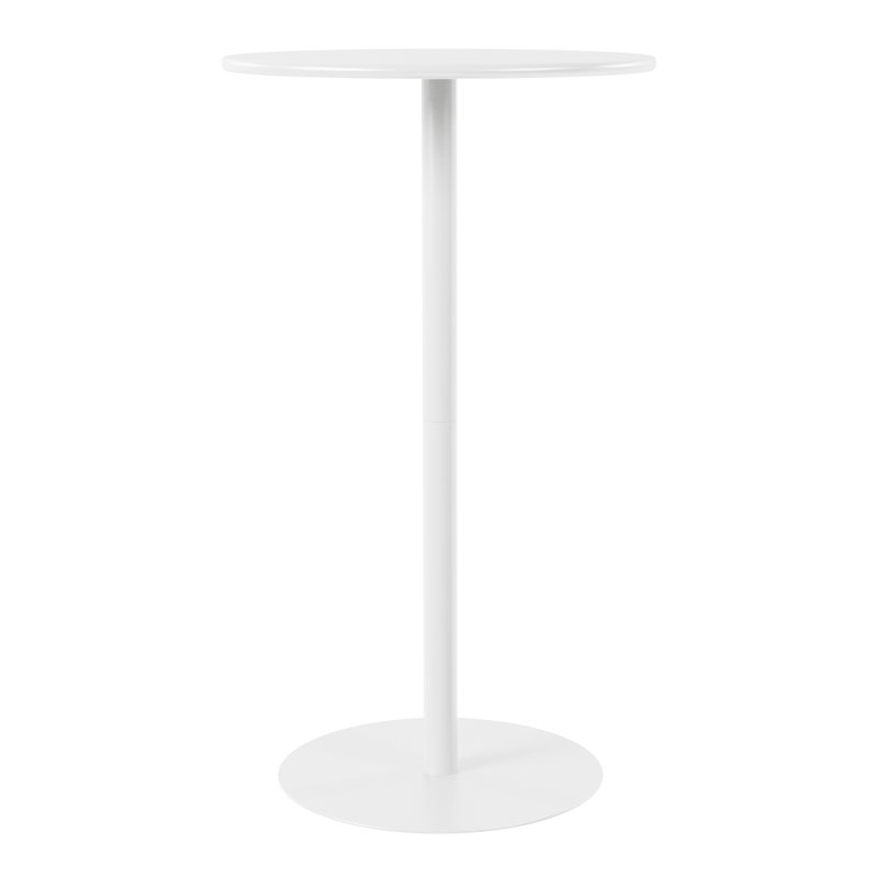 Outdoor Round Bar Table, White
