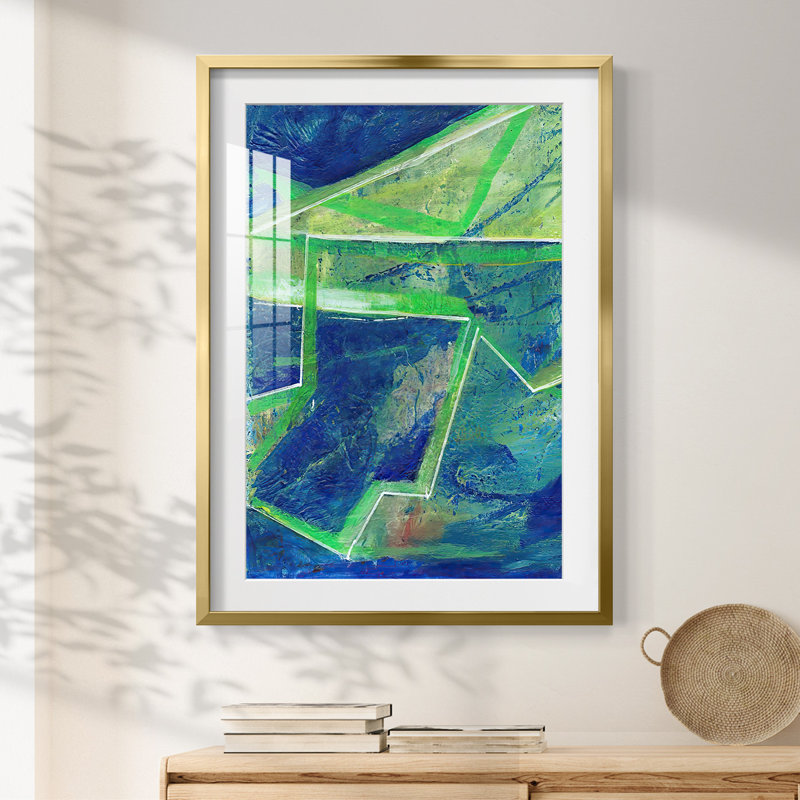 «GeometricInCoolIP Remise», reproduction encadrée, H 25,5 po x l 17,5 po, Doré