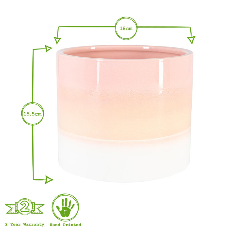 Nicola Spring - Reactive Glaze Plant Pots on Stands - 19cm, Pink/Black