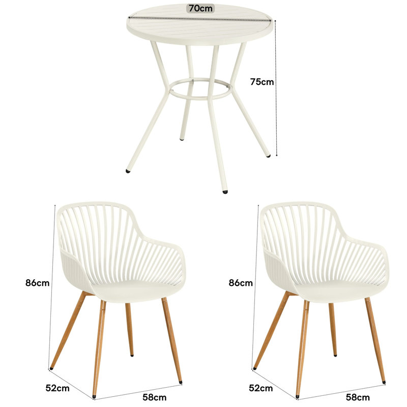 Rimini Patio Dining Set with, Off-White
