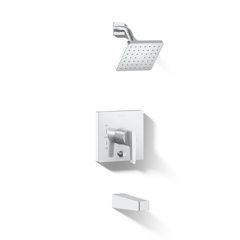 Honesty Rite-Temp Bath and Shower Trim with 1.75 Gpm Showerhead and Lever Handle, Polished Chrome