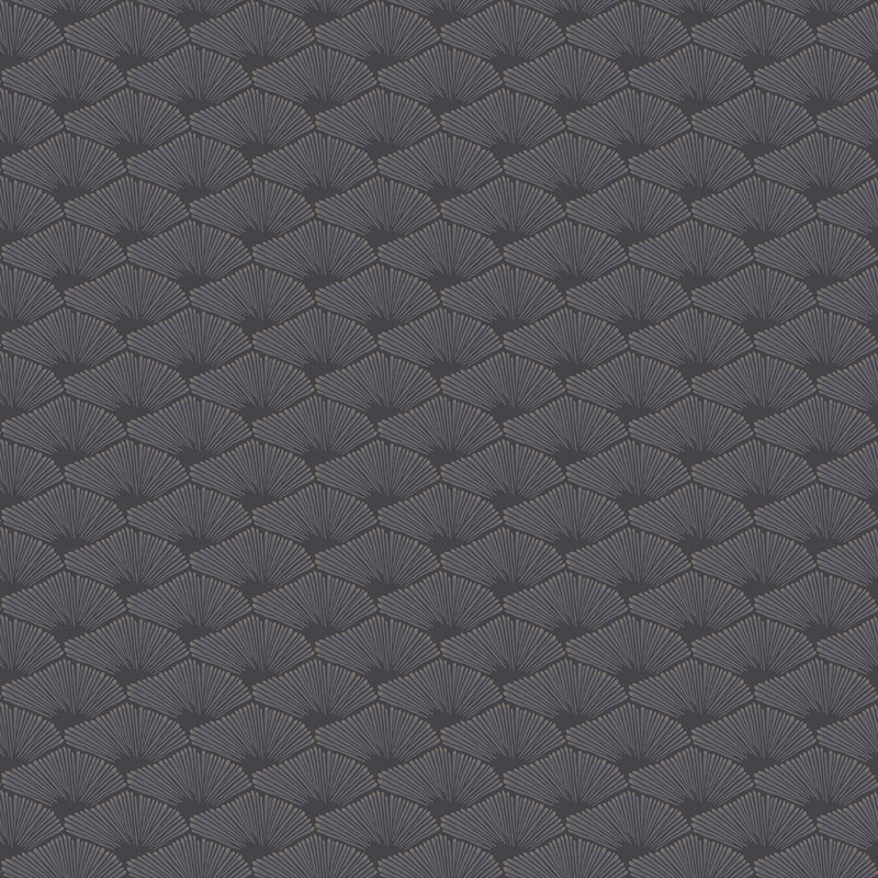 Papier peint géométrique Ehrin, Gris foncé