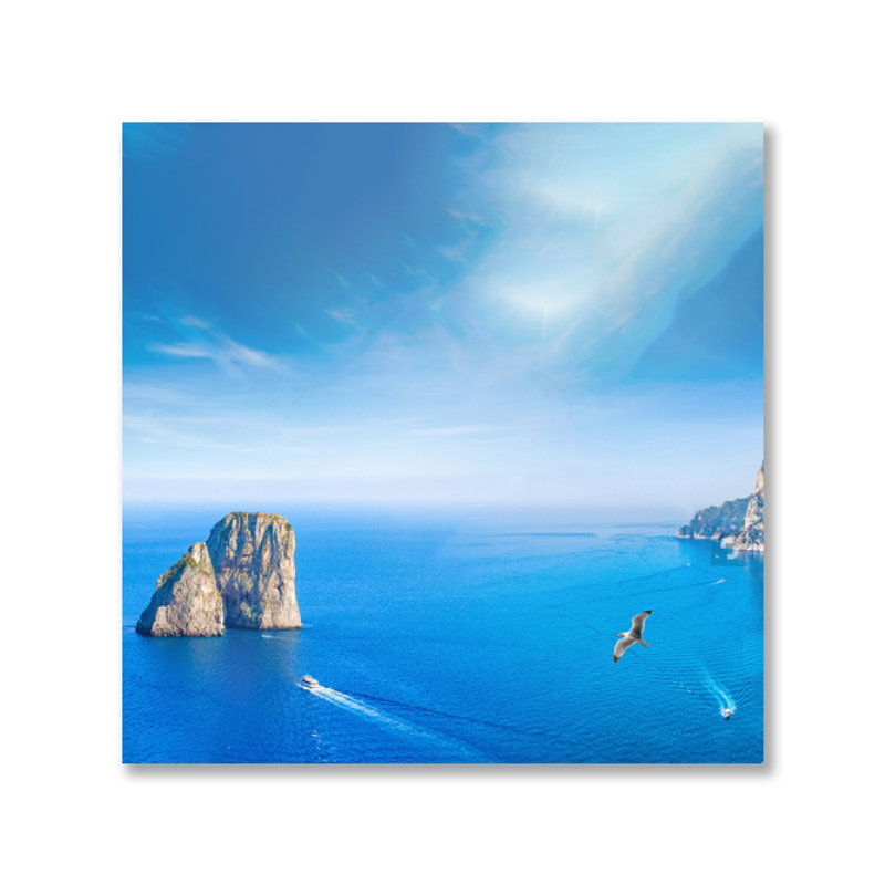 Îles Capri par - sur acrylique, H 46 po x l 46 po x P 1,5 po, Acrylique