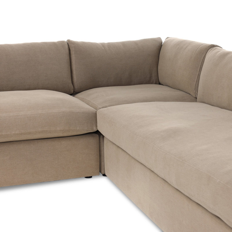 Aurelia 3-Piece Sectional, Broadway Canvas Linen