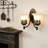 2 - Light Vintage Wall Sconce With Frosted Glass Shade (Bulbs Included)