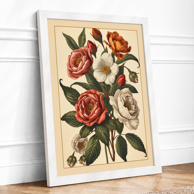 Classical Study Botanical - Framed Print, A4 - 29.7 x 21.0 cm, White