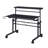 Techni Mobili Rolling Writing Desk With Dual Height-adjustable Desktops, Moveable Shelf & Locking Wheels, Black