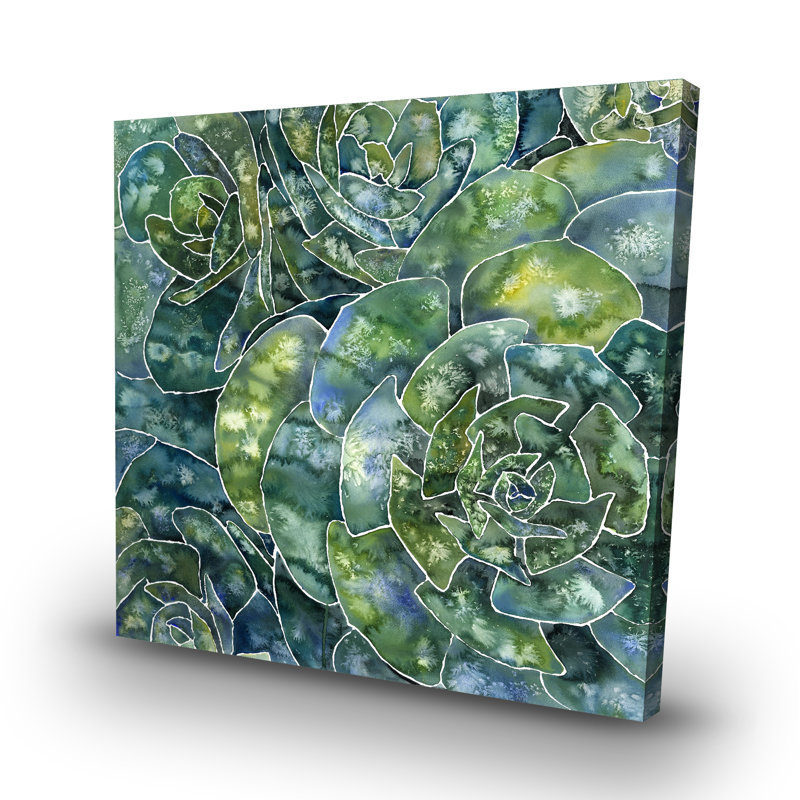 Abstract succulents - 32"x32" art on canvas