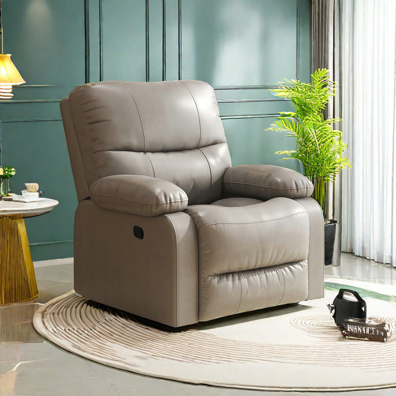 Fauteuil inclinable pivotant en similicuir Thaiz, Gris