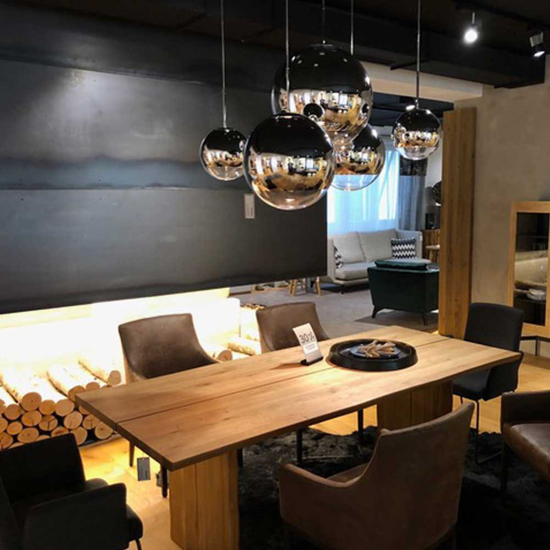 Fairy mirror ball pendant light, 250cm H x 40cm W x 40cm D, Gold
