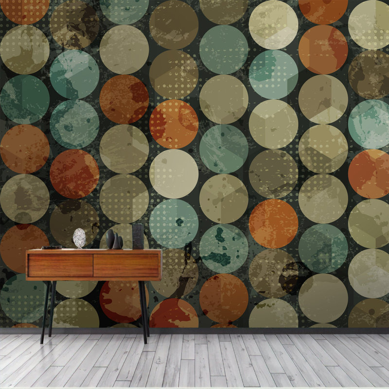 Papier peint amovible à pois géométriques, L 105,96 po x l 187 po