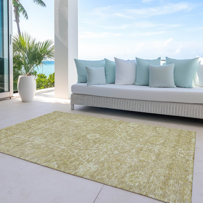 Sonnet Brown Washable Indoor-Outdoor Rug - , 3' x 5'