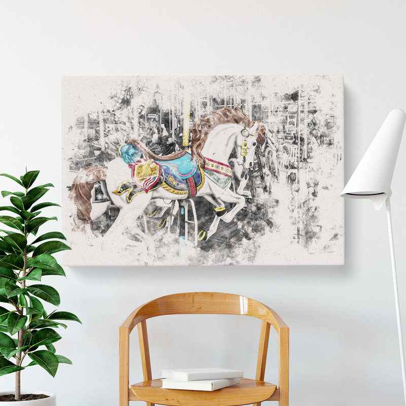 Carousel Horse - Wrapped Canvas, 50cm H x 76cm W x 3cm D