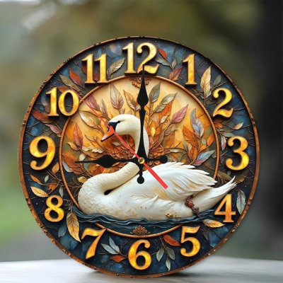 Elegant Swan Clock Decor